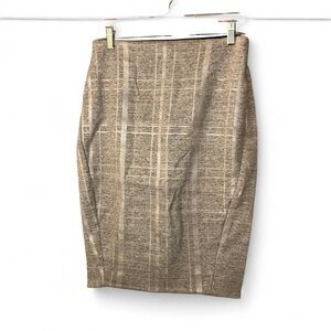 Elizabeth and James Brown Plaid Pencil Skirt